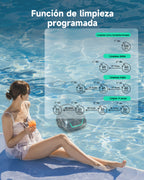 WYBOT A1max Robot Piscina Inteligente, Doble Filtración, Autonomía 130 Min, Limpiafondos Piscina Potente Inalámbrico para sobre Suelo Y Planas, Elimina Residuos, Auto-Estacionamiento,Verde Bosque