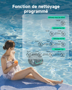 WYBOT A1max Robot Piscine sans Fil pour Piscines Hors-Sol, Aspirateur Automatique, Robot Piscine 130 Min Autonomie, Double Filtration, LED, Charge 2h, 4 Modes,Vert forêt
