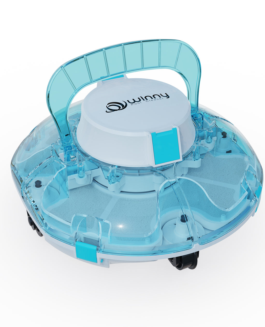 WINNY POOL CLEANER Winny 200 Poolroboter, Poolsauger kabellos mit Akku, 75 Min. Laufzeit, für Aufstellpools bis 60 m², Doppelfiltration, Automatisches Parken, Kompakt Leicht (Saphirblau)