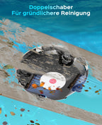 WINNY POOL CLEANER Winny 200 Poolroboter, Poolsauger kabellos mit Akku, 80 Min. Laufzeit, für Aufstellpools bis 60 m², Doppelfiltration, Automatisches Parken, Kompakt Leicht (Tintenschwarz-Weiß)