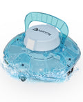 WINNY POOL CLEANER Winny 200 Poolroboter, Poolsauger kabellos mit Akku, 80 Min. Laufzeit, für Aufstellpools bis 60 m², Doppelfiltration, Automatisches Parken, Kompakt Leicht (Marine-Weiß)