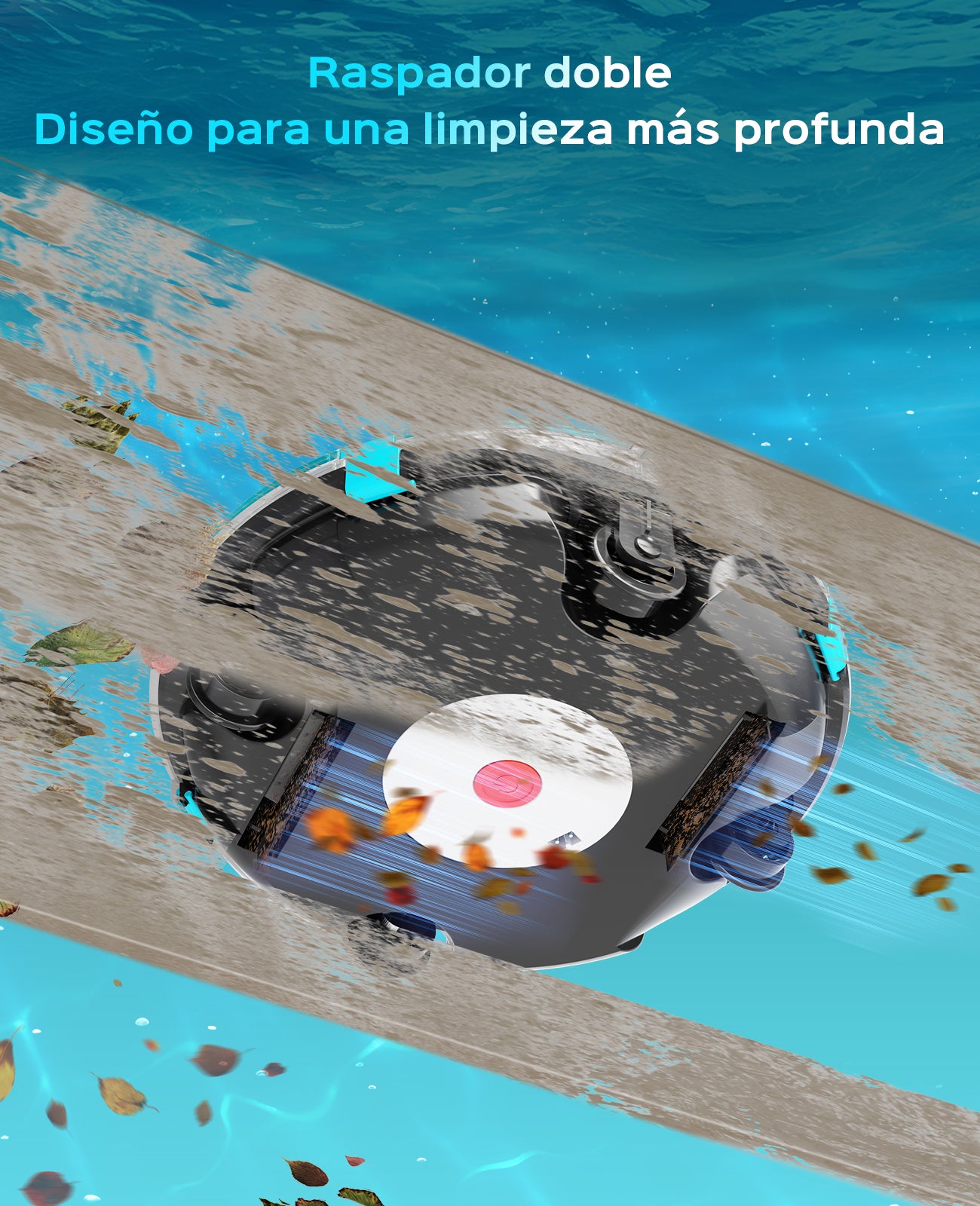 WINNY POOL CLEANER Winny 200P Limpiafondos Piscina, Inalámbrico Robot Limpiafondos Piscina, 80Min Autonomía, Piscinas Desmontables 60m², Doble Filtración,Estacionamiento Auto(Negro-Azul)