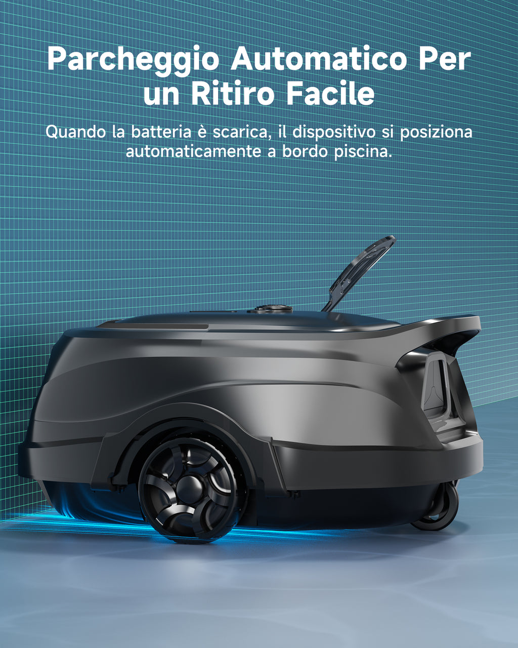 WYBOT A1max Robot Piscina Inalámbrico, Autonomía 130 Min, Doble Tamiz, Limpia Piscinas Sobre Suelo Planas Hasta 110 M², Limpiafondos Piscina Automático,Verde Bosco