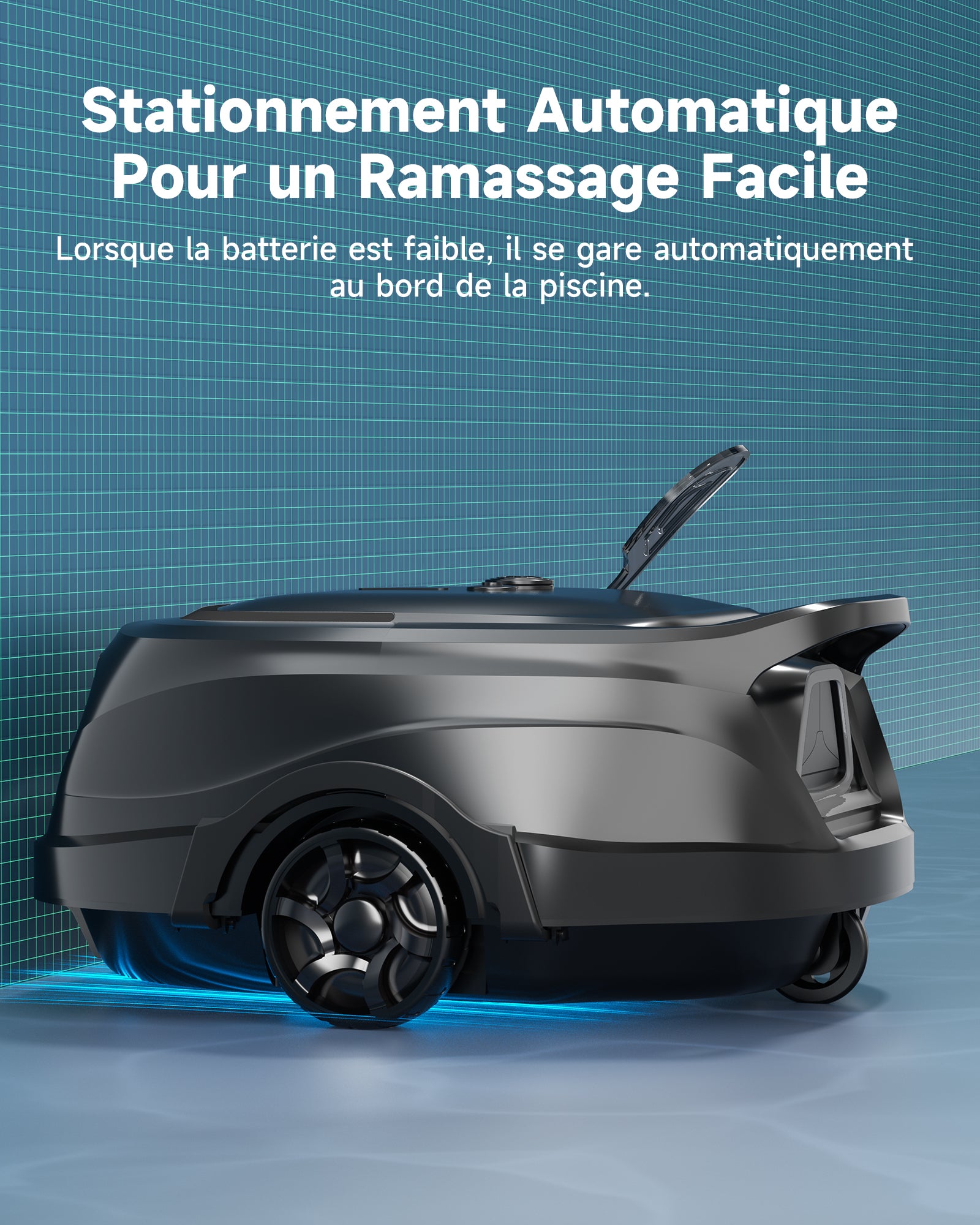 WYBOT A1max Robot Piscine sans Fil pour Piscines Hors-Sol, Aspirateur Automatique, Robot Piscine 130 Min Autonomie, Double Filtration, LED, Charge 2h, 4 Modes,Vert forêt