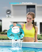 WINNY POOL CLEANER Winny 200P Robot Piscina, Piscina Senza Fili con Batteria, Autonomia 80 Min per Piscine Fuori Terra 60 m², Doppia Filtrazione, Parcheggio Automatico (Trasparente Blu-Bianco)