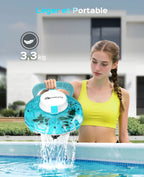 WINNY POOL CLEANER Winny 200 Robot Piscine, Aspirateur Piscine Sans Fil Avec Batterie, Autonomie 75 Min pour Piscines Hors-Sol 60m², Double Filtration,Stationnement Automatique(Transparent Bleu)