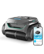 WYBOT C2 Robot Piscine Pareti e Fondo, Senza Fili per Piscine Interrate 150㎡, Doppia Filtrazione, 3 Motori, Aspirazione Potente, Pulizia Pareti & Linea d'Acqua, 180 Min, App(Grigio-Verde Verde)