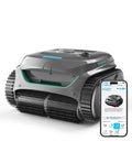 WYBOT C2 Limpiafondos Piscina, Robot Limpiafondos Piscina Inalámbrico 150㎡, Doble Filtración, 3 Motores, Succión Potente, Limpieza Paredes & Línea de Agua, 180 Min, App(Gris-Verde Gris)