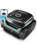 WYBOT C2 Poolroboter Akku Boden und Wand, 3-Fach Motor, Doppelfiltration, Wandkletter & Wasserlinienreinigung, 180 Min Laufzeit, für Einbaupools bis 150㎡, App-Steuerung(Dunkelschwarzgrün-Grau)