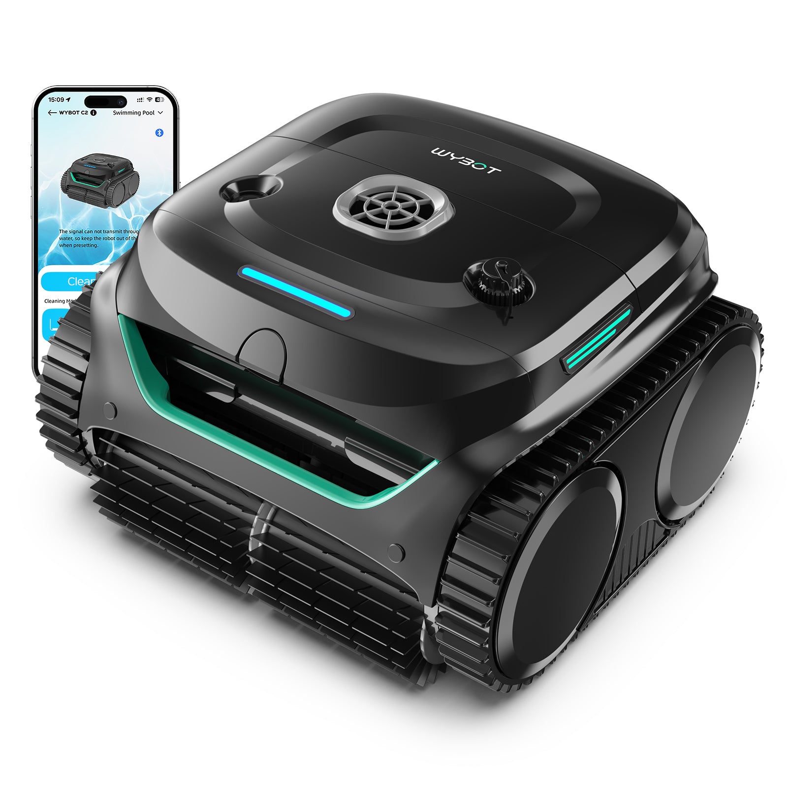 (2026 Upgraded) WYBOT C2 Cordless Pool Vacuum Robot, Dual Filtration, Wall Climbing & Waterline Cleaning, App Scheduling, Pool Cleaner for Inground/Above Ground -2152 Sq.ft, DeepBlack