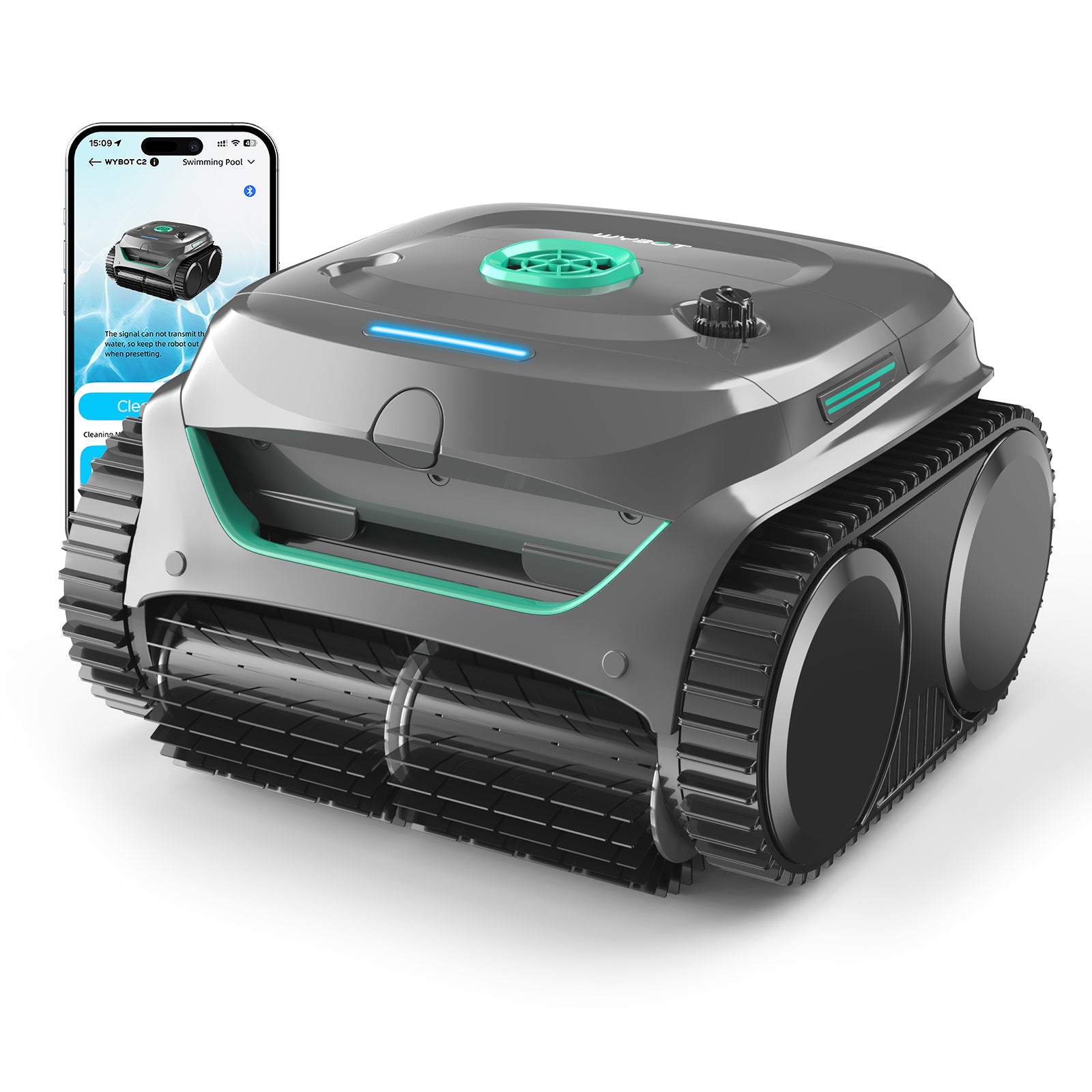(2026 Upgrade) WYBOT C2 Cordless Robotic Pool Cleaner Grey& Green