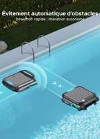 WYBOT F1 Skimmer Piscine Hors Sol Double Énergie (Solaire + Batterie), Nettoie La Surface De L’Eau, Pilotage par App, Fonctionne 24h/24, pour Toutes Piscines – Robot Piscine sans Fil,Vert Olive