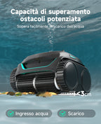 WYBOT C2 Robot Piscine Pareti e Fondo, Senza Fili per Piscine Interrate 150㎡, Doppia Filtrazione, 3 Motori, Aspirazione Potente, Pulizia Pareti & Linea d'Acqua, 180 Min, App(Verde nero scuro-Grigio)