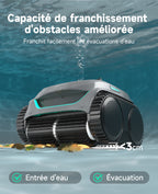 WYBOT C2 Robot Piscine Sans Fil pour Piscines Enterrées 150㎡, Double Filtration, 3 Moteurs, Aspiration Puissante, Nettoyage Parois & Ligne d'Eau, 180 Min, App(Vert gris foncé-Vert)