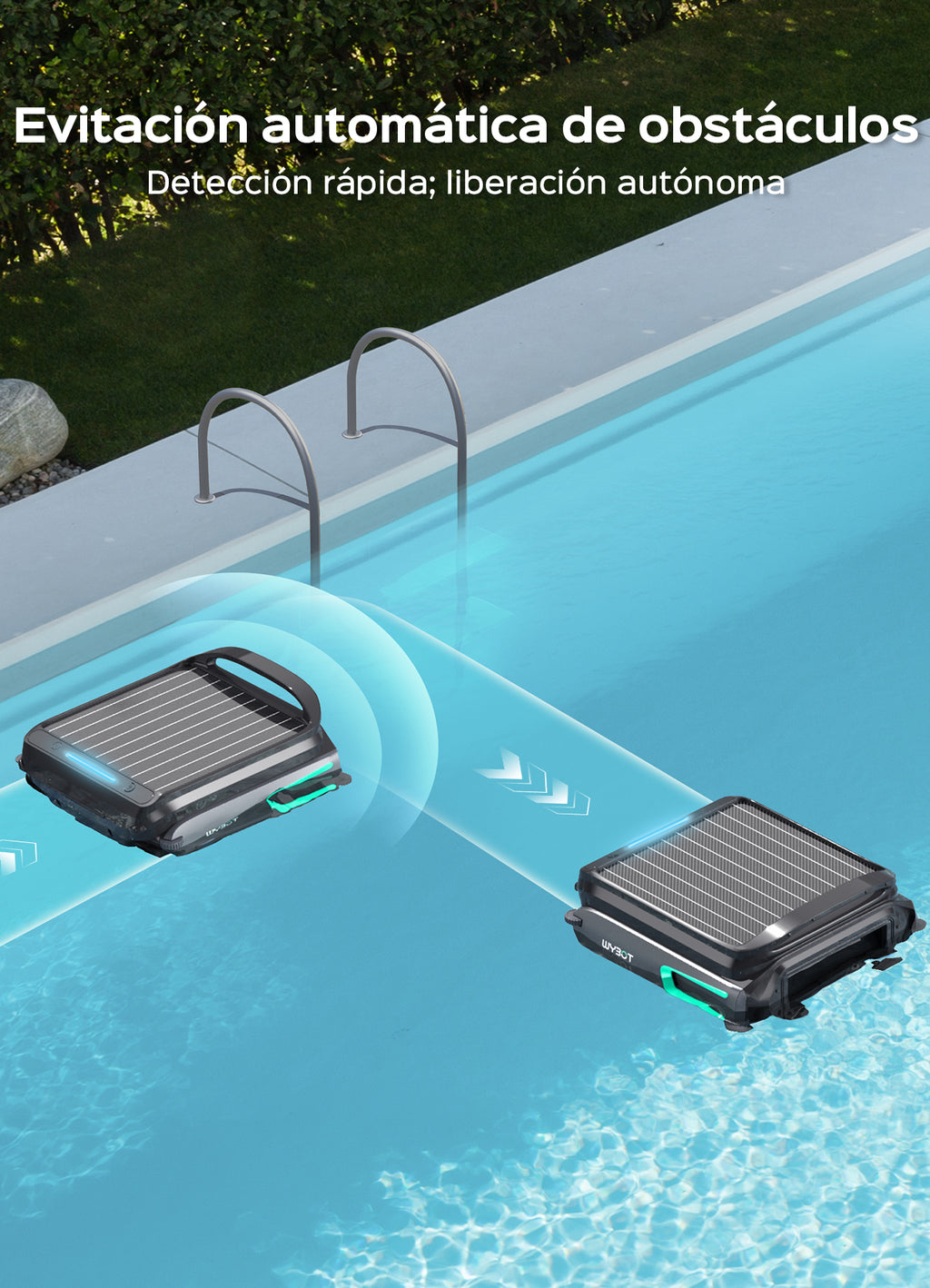 WYBOT F1 Skimmer Piscina con Energía Solar Y Batería, Limpia La Superficie del Agua Automáticamente, App Inteligente, Funciona 24h, para Toda Piscina-Robot Piscina Sin Cables,Verde Oliva
