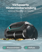 WYBOT C2 Poolroboter Akku Boden und Wand, 3-Fach Motor, Doppelfiltration, Wandkletter & Wasserlinienreinigung, 180 Min Laufzeit, für Einbaupools bis 150㎡, App-Steuerung(Dunkelschwarzgrün-Grau)