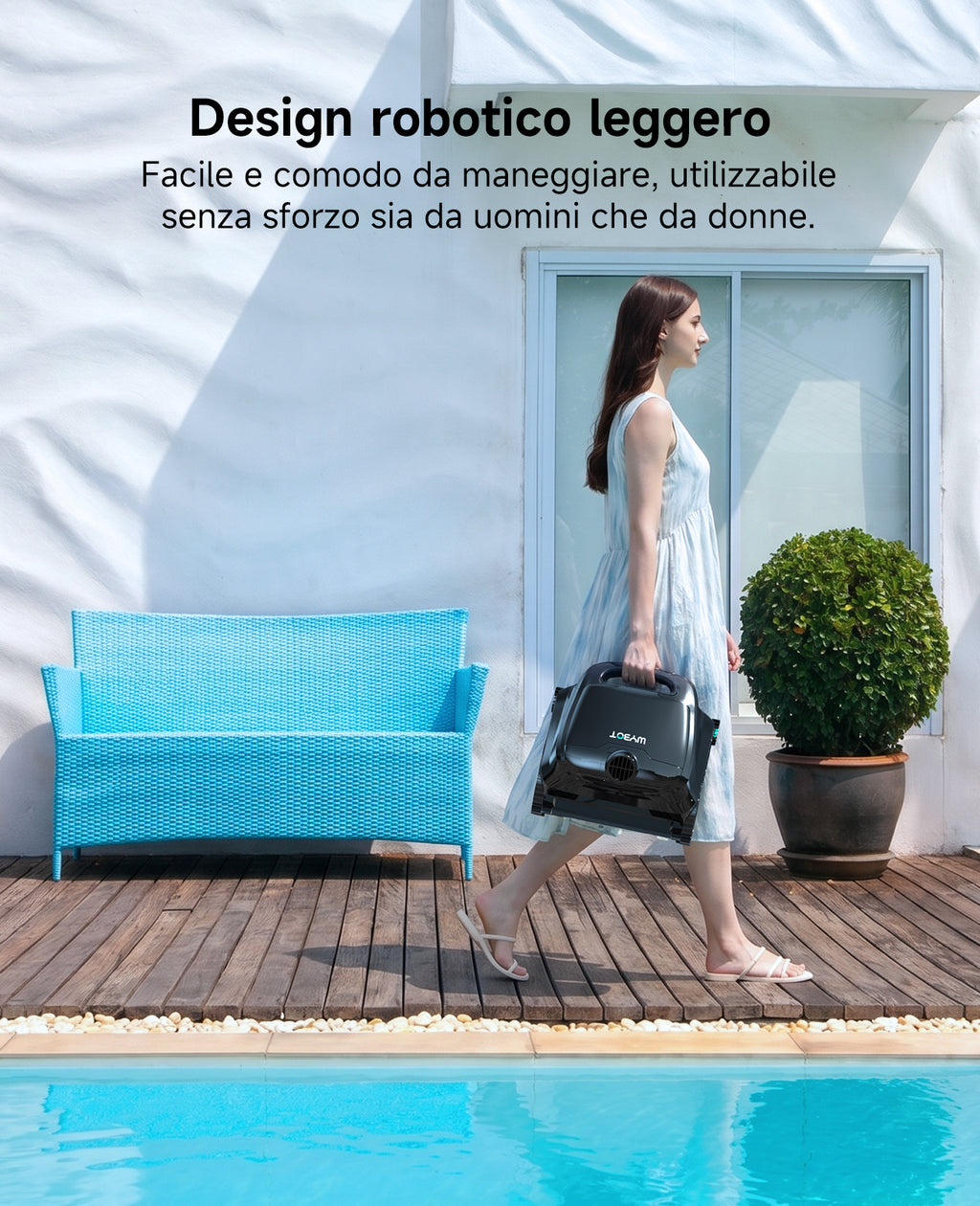 WYBOT OS600 Robot Piscina, Senza Fili, Pulizia Fondo E Pareti, Autonomia 120 Min, Navigazione Intelligente, Parcheggio Automatico, per Piscine Interrate E Fuori Terra, Verde Scuro
