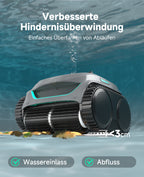 WYBOT C2 Poolroboter Akku Boden und Wand für Einbaupools bis 150㎡, Doppelfiltration, 3-fach Motor, Starke Saugkraft, Wandkletter & Wasserlinie, 180 Min, App(Dunkelgraugrün-Grün)
