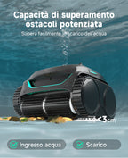 WYBOT C2 Robot Piscine Pareti e Fondo, Senza Fili per Piscine Interrate 150㎡, Doppia Filtrazione, 3 Motori, Aspirazione Potente, Pulizia Pareti & Linea d'Acqua, 180 Min, App(Verde nero scuro-Verde)