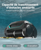 WYBOT C2 Robot Piscine Sans Fil, Double Filtration, 3 Moteurs, Aspiration Puissante, Nettoyage Fond et Parois & Ligne d'Eau, 180 Min, pour Piscines Enterrées 150㎡, App(Vert noir foncé-Vert)