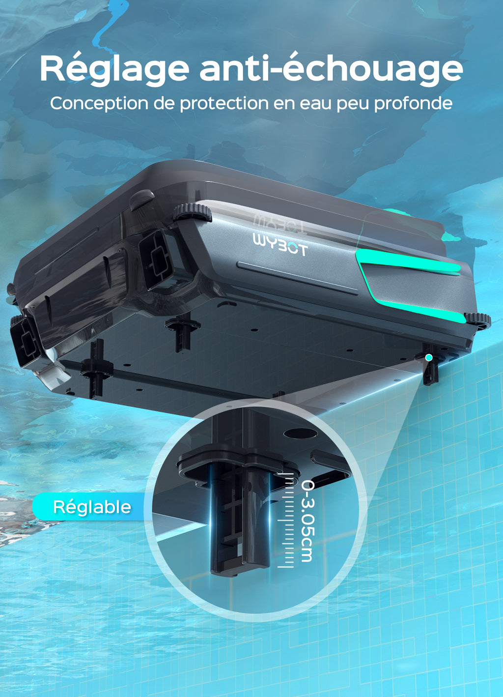 WYBOT F1 Skimmer Piscine Hors Sol Double Énergie (Solaire + Batterie), Nettoie La Surface De L’Eau, Pilotage par App, Fonctionne 24h/24, pour Toutes Piscines – Robot Piscine sans Fil,Vert Olive