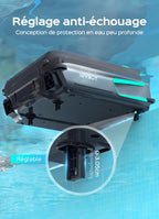 WYBOT F1 Skimmer Piscine Hors Sol Double Énergie (Solaire + Batterie), Nettoie La Surface De L’Eau, Pilotage par App, Fonctionne 24h/24, pour Toutes Piscines – Robot Piscine sans Fil,Vert Olive