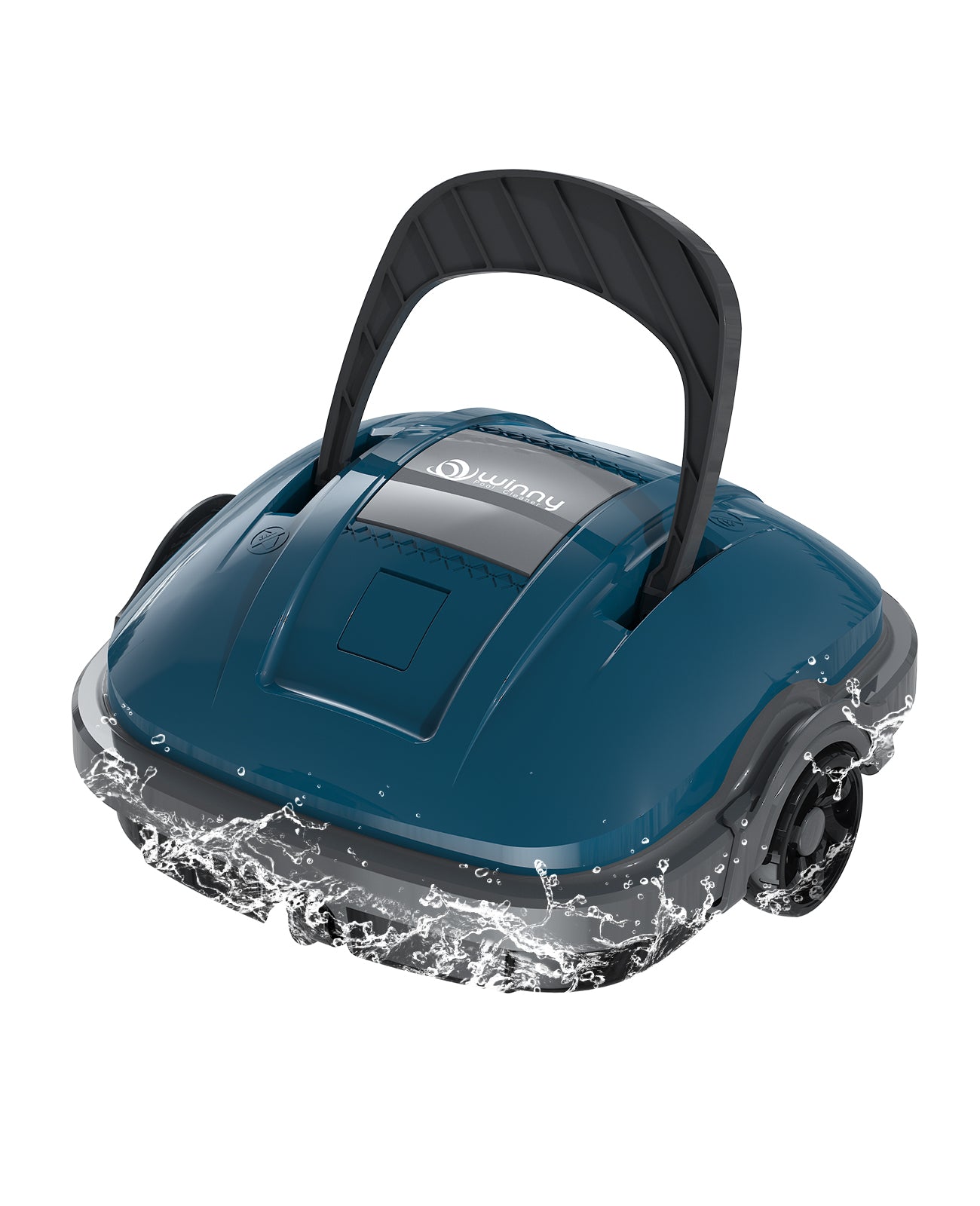 WINNY POOL CLEANER Winny 200 MAX Robot Limpiafondos Piscina Automatico,100 min Autonomía,Limpiador de Piscina Sin Cable,Estacionamiento Auto,180 µm,para Piscinas Elevadas 80m²-Azul Oscuro