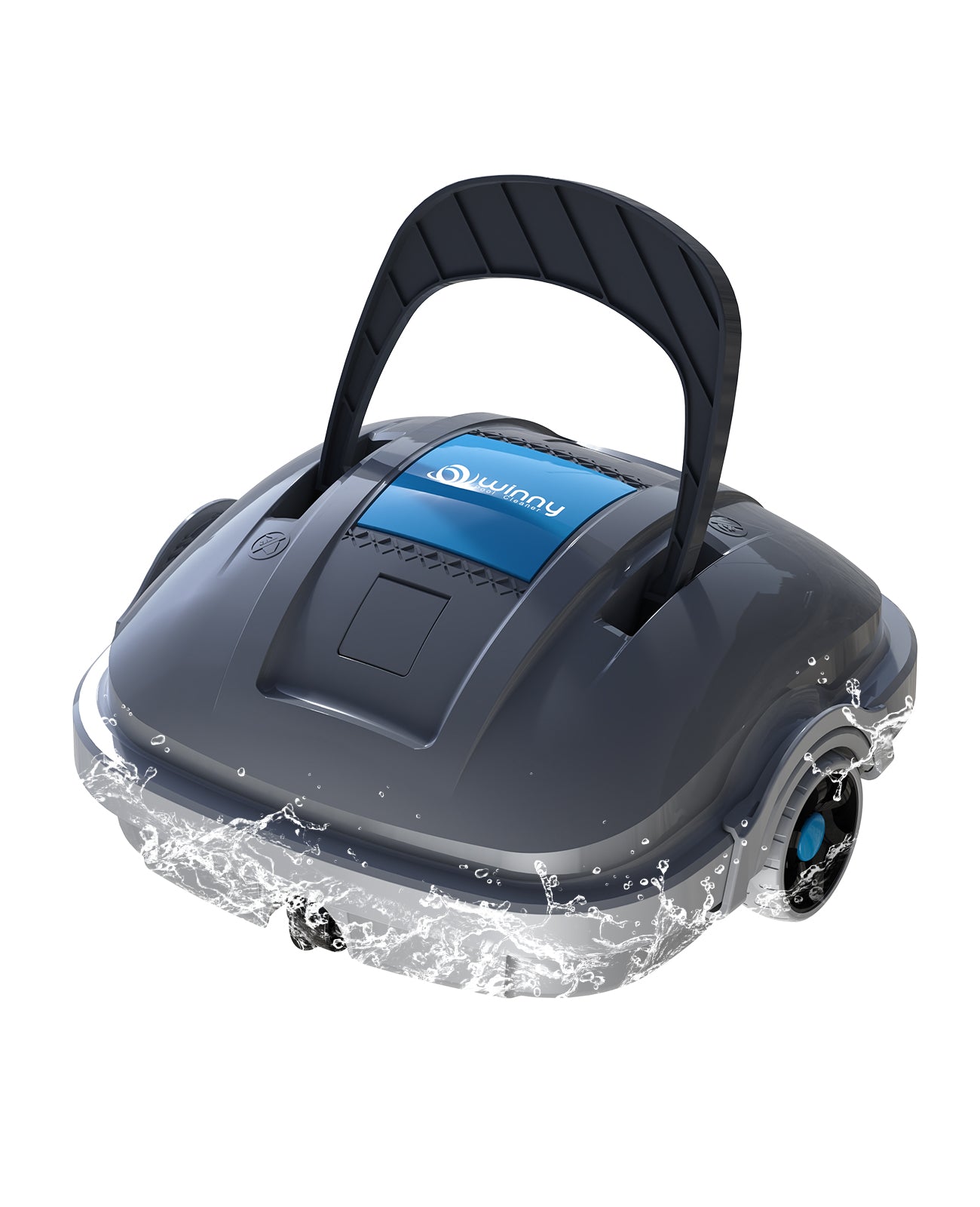 WINNY POOL CLEANER Winny 200 MAX Poolroboter Akku Kabellos Poolsauger Roboter mit 180μm Filtration 100 Min Automatische Parken Poolreiniger für Flachem Boden Aufstellpools bis 80 m²-Dunkelgrau