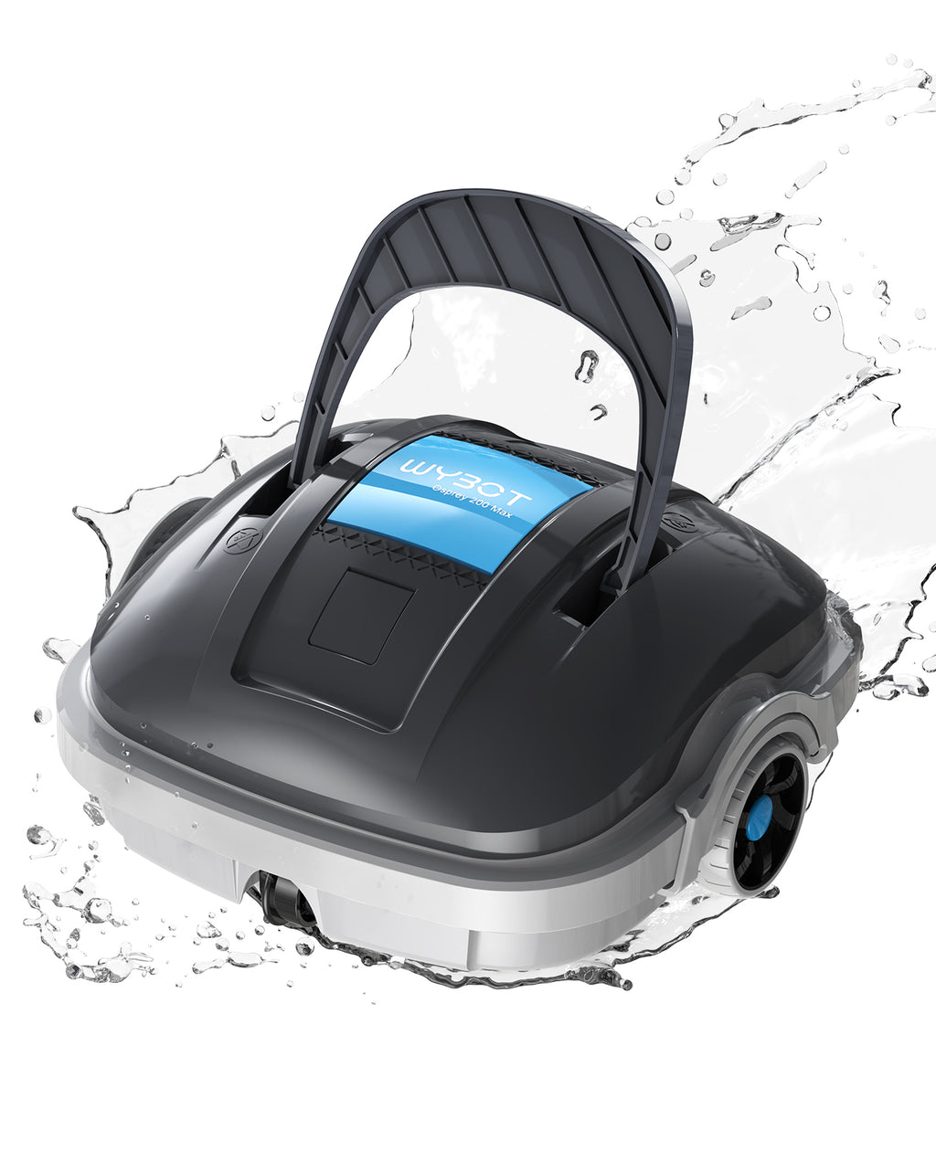 WYBOT Osprey 200 MAX Poolroboter Akku Kabellos Poolsauger Roboter,Poolreiniger 100 Mins Automatische Parken mit Dual-Antriebsmotoren für Flachem Boden Aufstellpools bis 80 m²(Dunkelgrau)