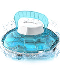 WINNY POOL CLEANER Winny 200 Poolroboter, Poolsauger kabellos mit Akku, 75 Min. Laufzeit, für Aufstellpools bis 60 m², Doppelfiltration, Automatisches Parken, Kompakt Leicht (Transparentes Blau-Weiß)