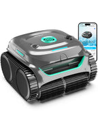 WYBOT C2 Robot Piscine Pareti e Fondo, Senza Fili per Piscine Interrate 150㎡, Doppia Filtrazione, 3 Motori, Aspirazione Potente, Pulizia Pareti & Linea d'Acqua, 180 Min, App(Grigio-Verde Verde)