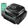 WYBOT C2 Cordless Robotic Pool Cleaner, Dual Filtrations, Floor, Wall &Waterline Cleaning, App Scheduling, Smart Navigation, Pool Vacuum for Inground Pools-Jet Black with Green Handle