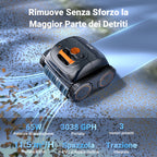 Winny C1 Robot Piscina e Robot Piscina Fuori Terra-Senza Fili, 150 min di Autonomia, Pulisce Fondo e Pareti, Navigazione Intelligente, per Piscine Interrate e Fuori Terra, Arancia Nera