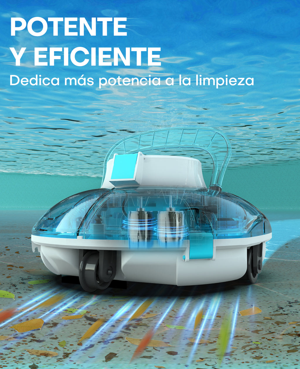 WINNY POOL CLEANER Winny 200 Limpiafondos Piscina, Inalámbrico Robot Limpiafondos Piscina, 75Min Autonomía, Piscinas Desmontables 60m², Doble Filtración,Estacionamiento Auto(Negro-Azul)