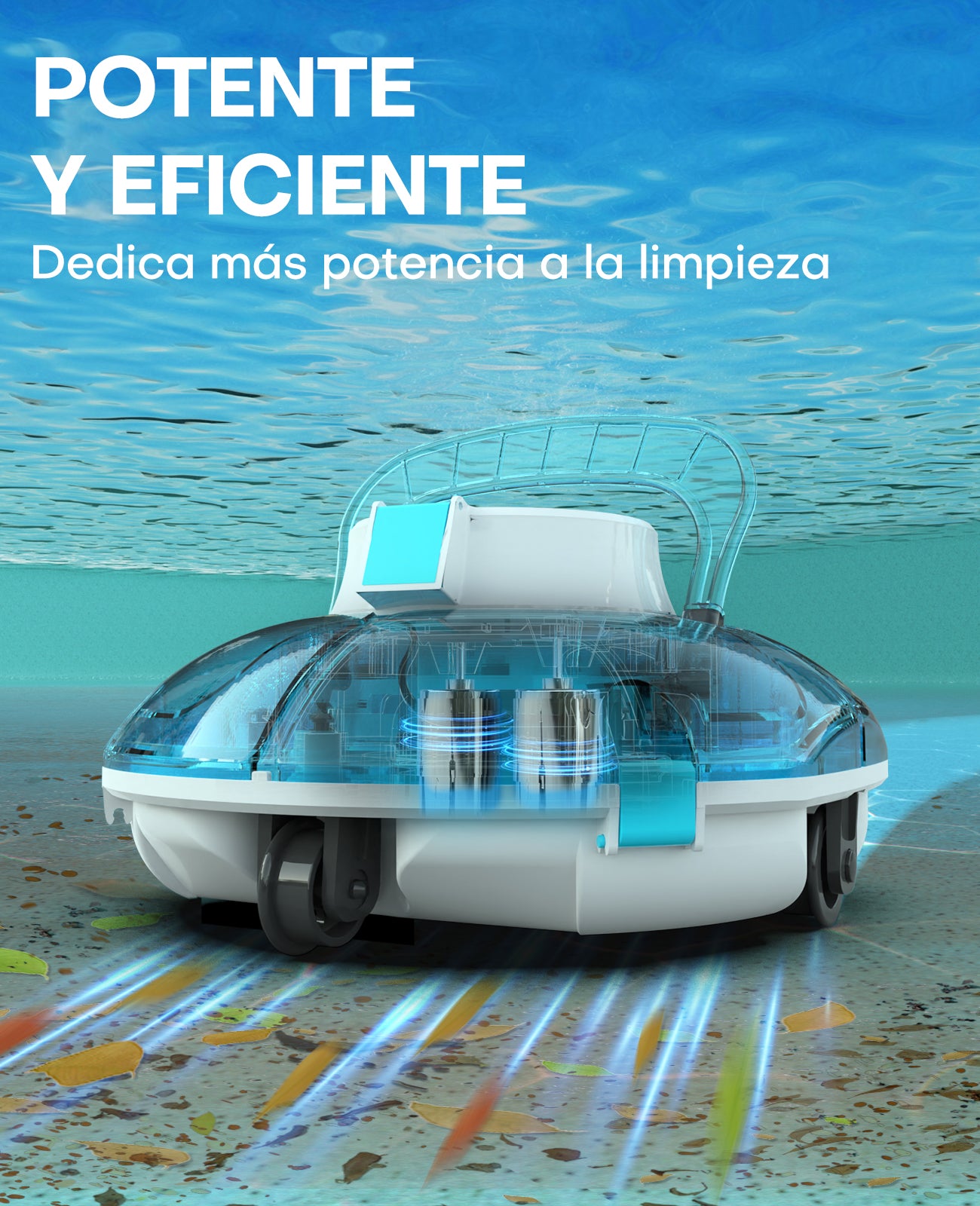 WINNY POOL CLEANER Winny 200 Limpiafondos Piscina, Inalámbrico Robot Limpiafondos Piscina, 75Min Autonomía, Piscinas Desmontables 60m², Doble Filtración,Estacionamiento Auto(Negro-Azul)