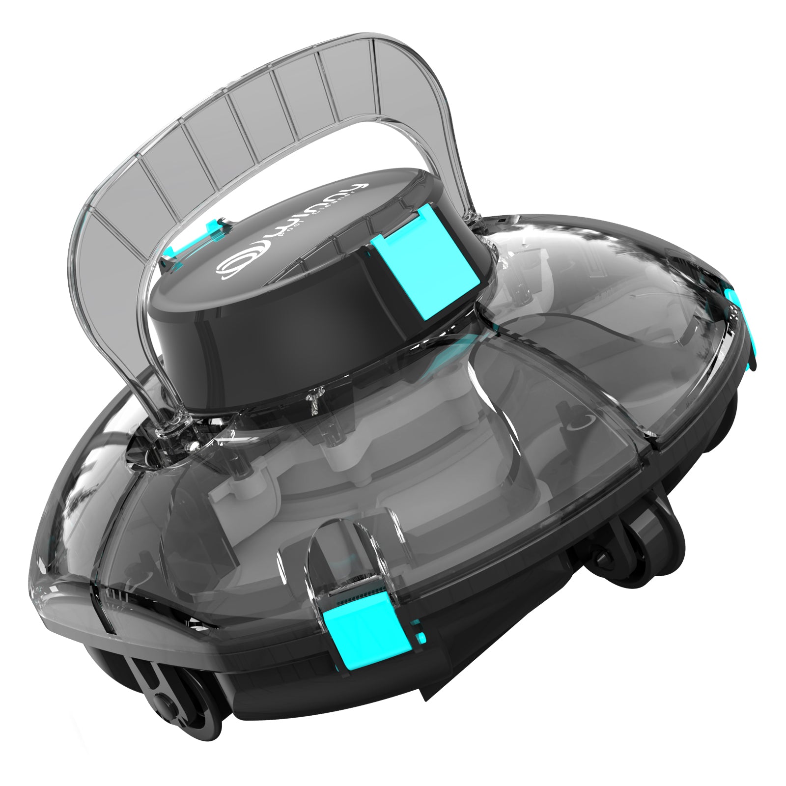 Cordless Robotic Pool Cleaner, Automatic Pool Vacuum for Above Ground with 80 Mins, Double Filters, Portable, Self-Parking, Ideal for Pools up to 650 sq.ft (Gloss Black)