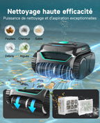 WYBOT C2 Robot Piscine Sans Fil, Double Filtration, 3 Moteurs, Aspiration Puissante, Nettoyage Fond et Parois & Ligne d'Eau, 180 Min, pour Piscines Enterrées 150㎡, App(Vert noir foncé-Vert)