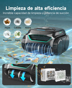 WYBOT C2 Limpiafondos Piscina Robot Inalámbrico, 3 Motores, Doble Filtración, Limpieza Paredes y Línea de Agua, Autonomía 180 Min, para Piscinas Enterradas Hasta 150㎡, App(Verde negro oscuro-Gris)