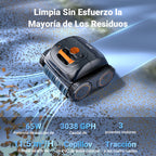 WINNY C1 Robot Piscina y Limpiafondos Piscina-Sin Cables, 150 min de Autonomía, Limpia Paredes y Fondo, Navegación Inteligente, Auto-aparcamiento, para Piscinas Enterradas y Sobre Suelo, Naranja Negro