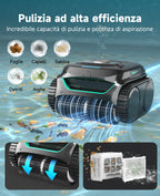 WYBOT C2 Robot Piscine Pareti e Fondo, Senza Fili per Piscine Interrate 150㎡, Doppia Filtrazione, 3 Motori, Aspirazione Potente, Pulizia Pareti & Linea d'Acqua, 180 Min, App(Verde nero scuro-Grigio)