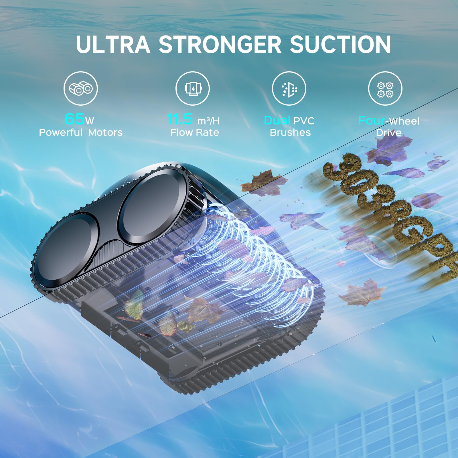(2026 Upgrade) WYBOT C1 Cordless Robotic Pool Vacuum for Inground Pools, Above Ground Pool Cleaner 4-in-1 Wall & Waterline Cleaning Up to 1,614sq.ft, 150mins Smart Navigation, App Support