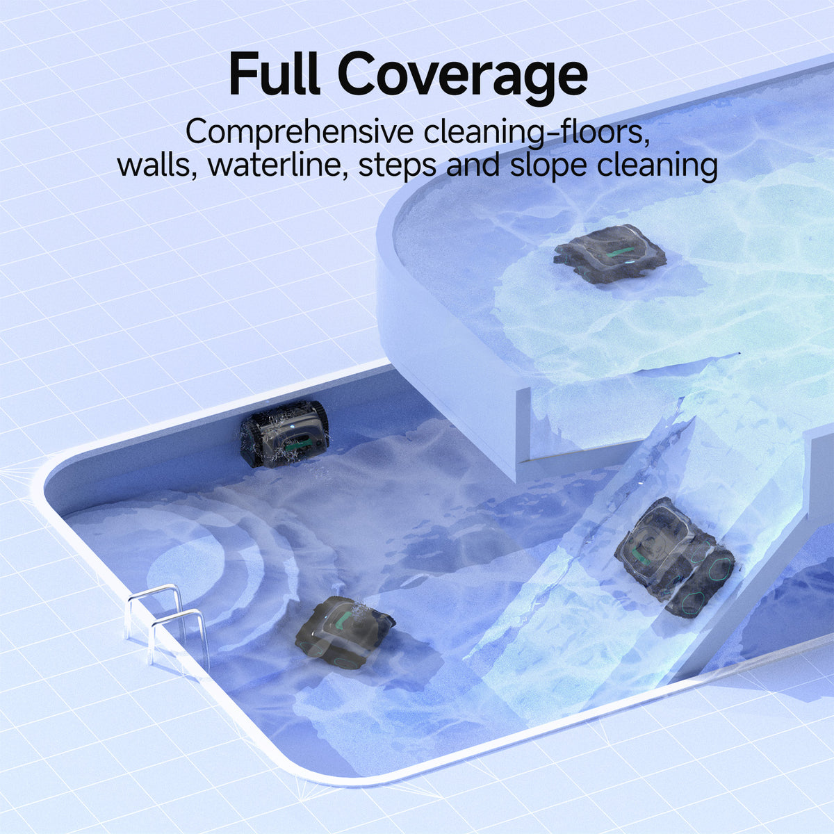 (2026 Upgrade) WYBOT C1 Cordless Robotic Pool Vacuum for Inground Pools, Above Ground Pool Cleaner 4-in-1 Wall & Waterline Cleaning Up to 1,614sq.ft, 150mins Smart Navigation, App Support