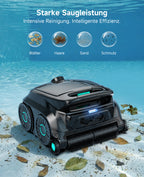 WYBOT OS600 Poolroboter Akku Für Wand Und Boden, Kabelloser Poolroboter Mit 120 Min Laufzeit, Intelligente Navigation, Auto-Park Für Inground- Und Aufstellpools,Schwarzgrün