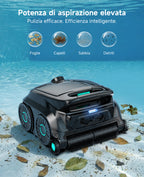 WYBOT OS600 Robot Piscina, Senza Fili, Pulizia Fondo E Pareti, Autonomia 120 Min, Navigazione Intelligente, Parcheggio Automatico, per Piscine Interrate E Fuori Terra, Verde Scuro