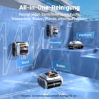Winny C1 Poolroboter Akku Wand und Boden-Keine Kabel, Reinigt Boden & Wände, 150 min, Selbstparkend, App-Control, 150㎡ Reichweite, für ERD- & Aufstellpools, Schwarzorange, Weißorange