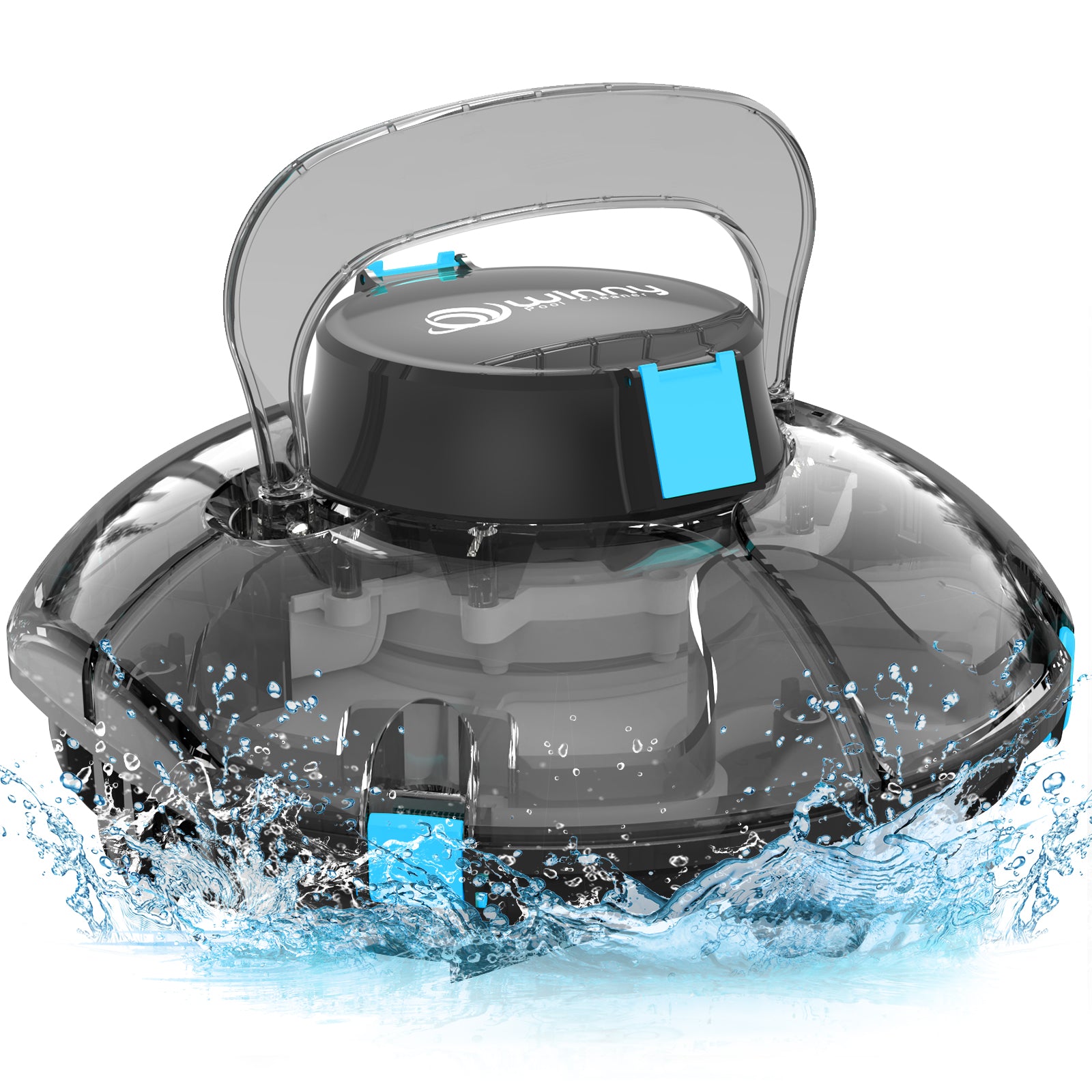 Cordless Robotic Pool Cleaner, Automatic Pool Vacuum for Above Ground with 80 Mins, Double Filters, Portable, Self-Parking, Ideal for Pools up to 650 sq.ft-Black&Blue