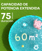 WINNY POOL CLEANER Winny 200 Limpiafondos Piscina, Inalámbrico Robot Limpiafondos Piscina, 75Min Autonomía, Piscinas Desmontables 60m², Doble Filtración,Estacionamiento Auto(Transparente Azul-Blanco)