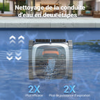 Winny C1 Robot Piscine sans Fil-Nettoie Fond et Parois, Navigation Intelligente, Autonomie 150 Min, Stationnement Automatique, Contrôle par APP, pour Piscines Enterrées et Hors Sol, Orange Blanc