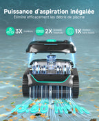 WYBOT C2 Robot Piscine Sans Fil, Double Filtration, 3 Moteurs, Aspiration Puissante, Nettoyage Fond et Parois & Ligne d'Eau, 180 Min, pour Piscines Enterrées 150㎡, App(Vert noir foncé-Vert)