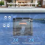 Winny C1 Robot Piscine sans Fil-Nettoie Fond et Parois, Navigation Intelligente, Autonomie 150 Min, Stationnement Automatique, Contrôle par APP, pour Piscines Enterrées et Hors Sol, Orange Noir